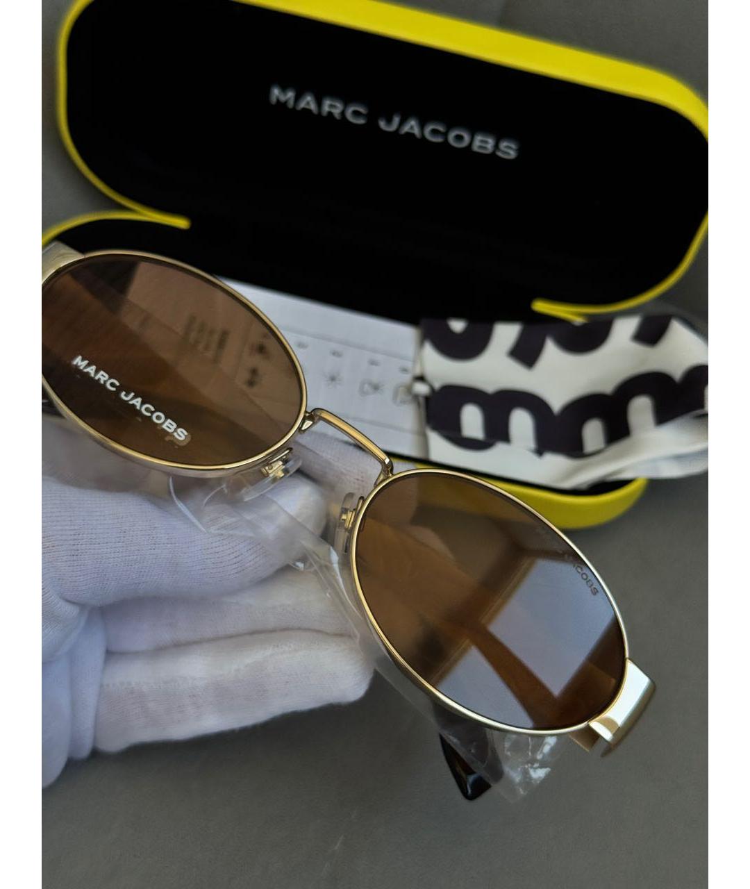 MARC JACOBS Коричневые металлические солнцезащитные очки, фото 7