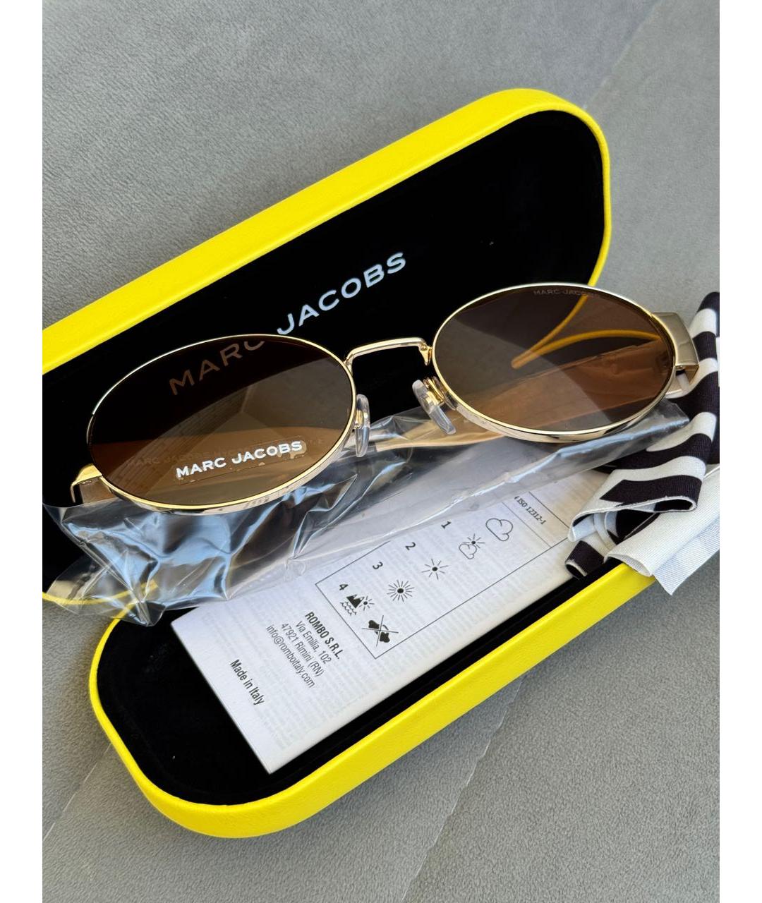 MARC JACOBS Коричневые металлические солнцезащитные очки, фото 4