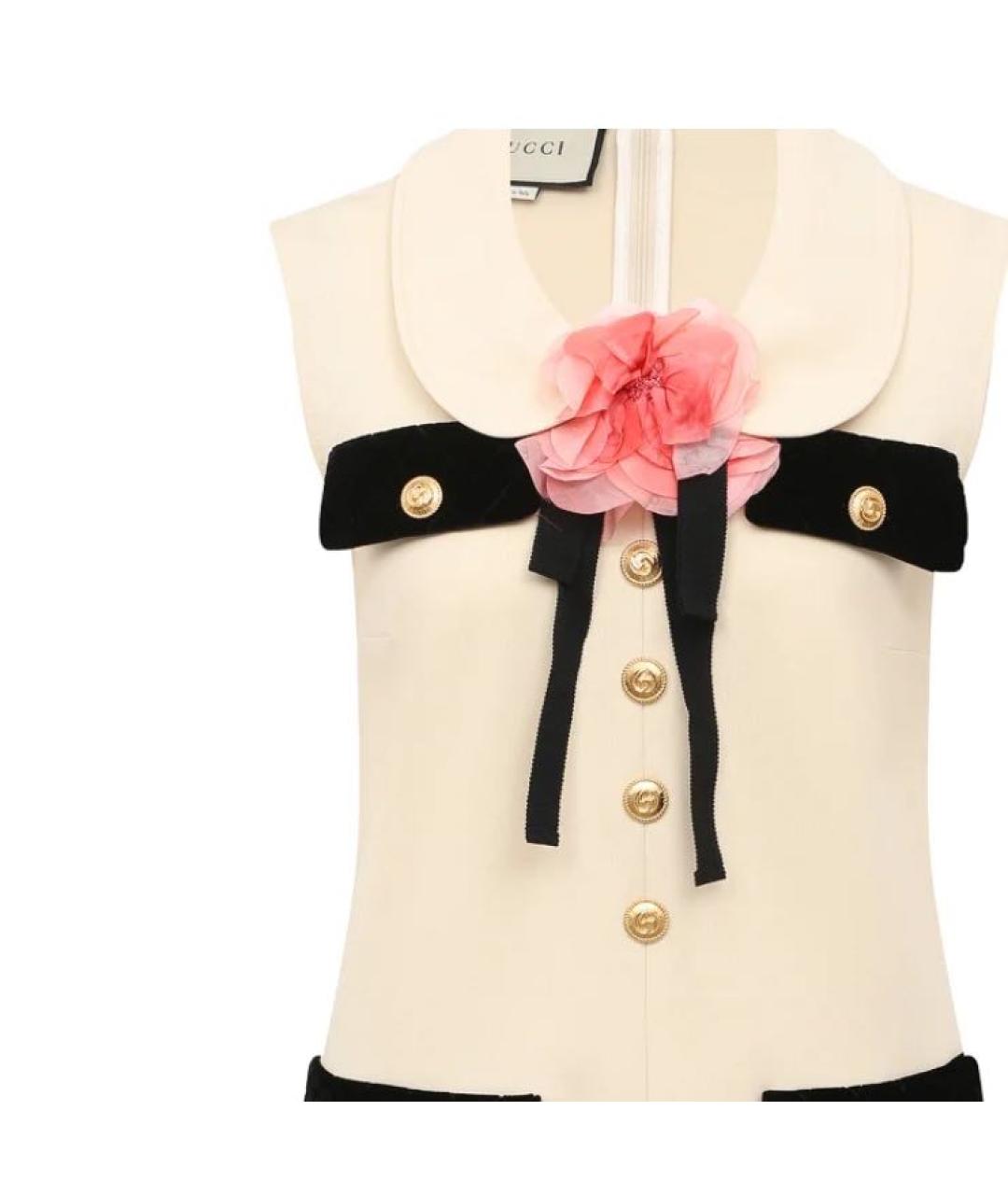 GUCCI Бежевое вискозное платье, фото 3