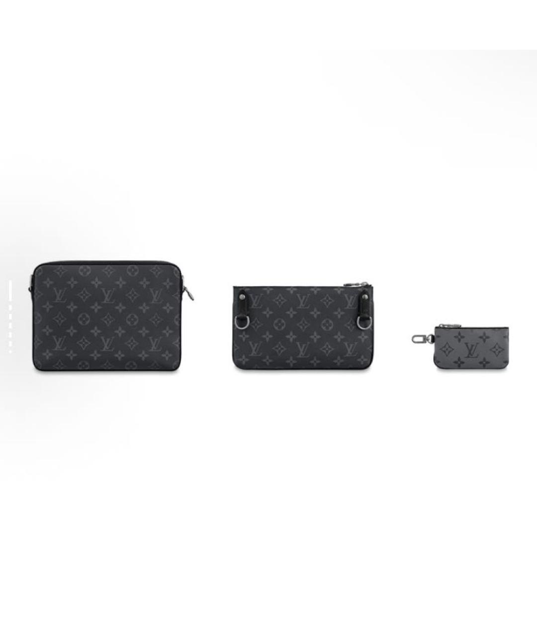 LOUIS VUITTON Черная кожаная сумка на плечо, фото 3