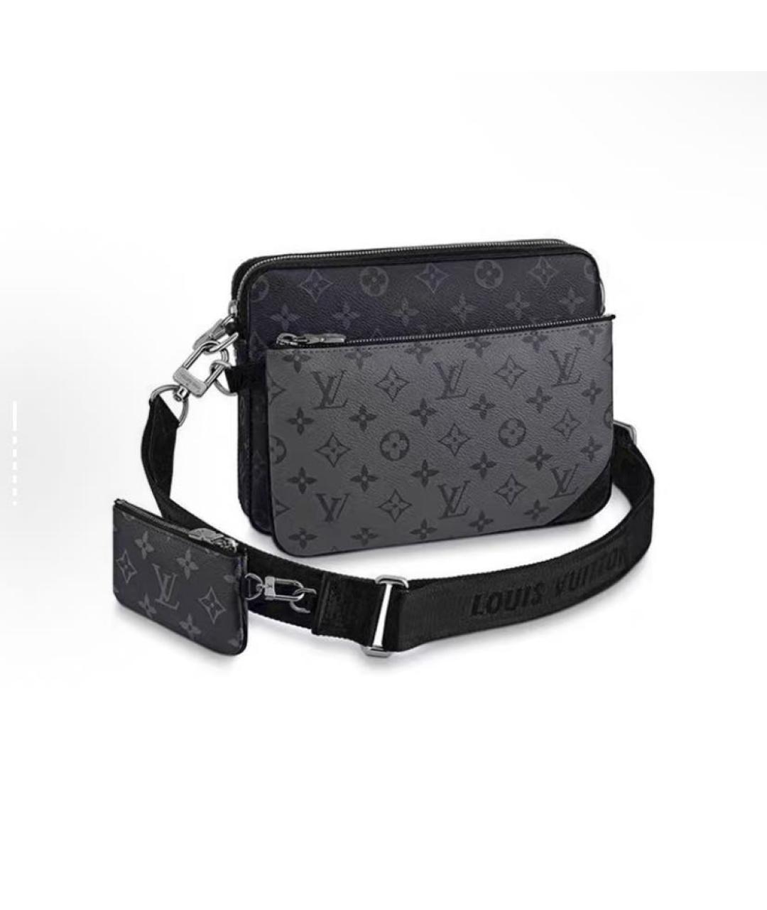 LOUIS VUITTON Черная кожаная сумка на плечо, фото 1