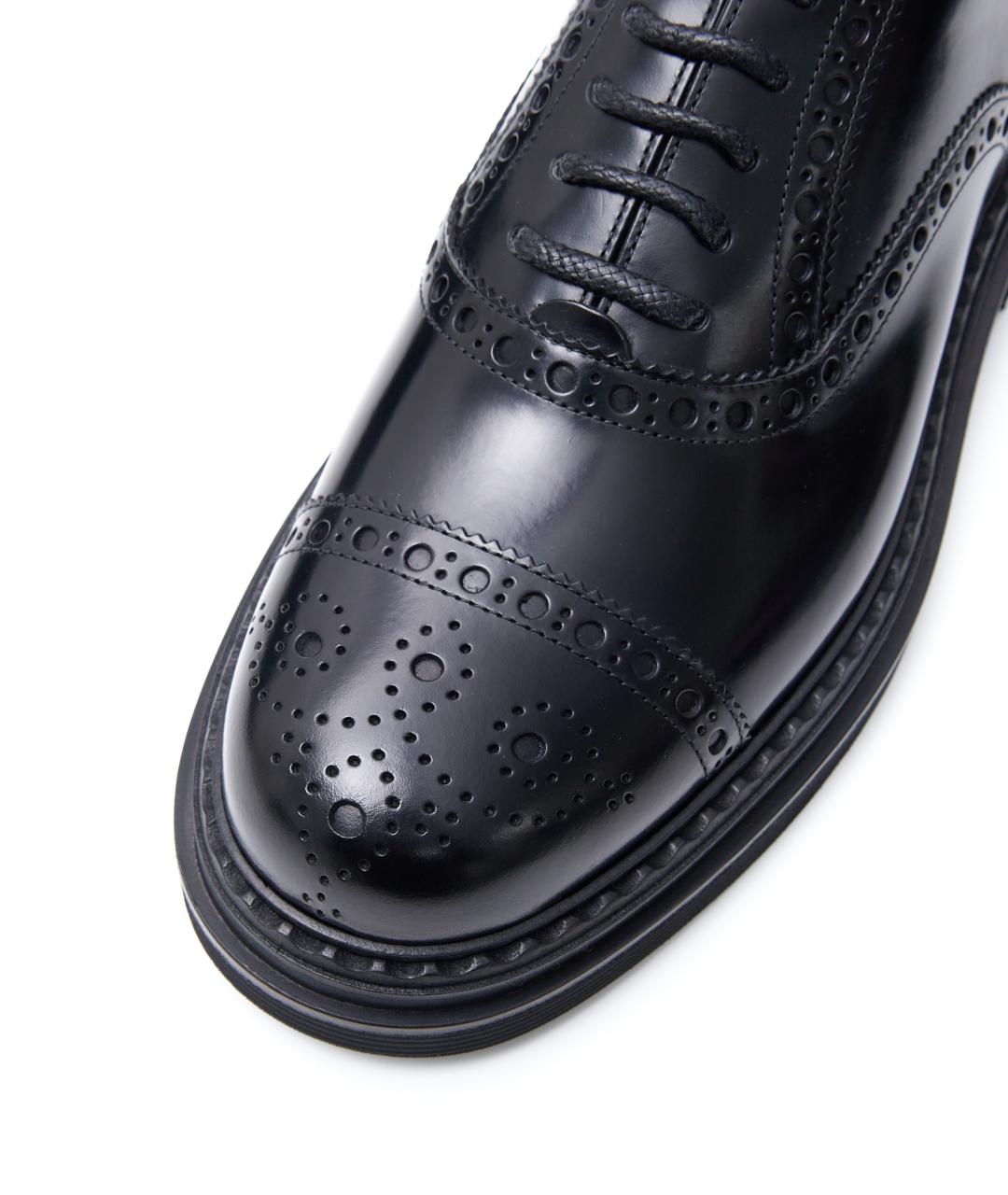 DOLCE&GABBANA Черные кожаные туфли, фото 6