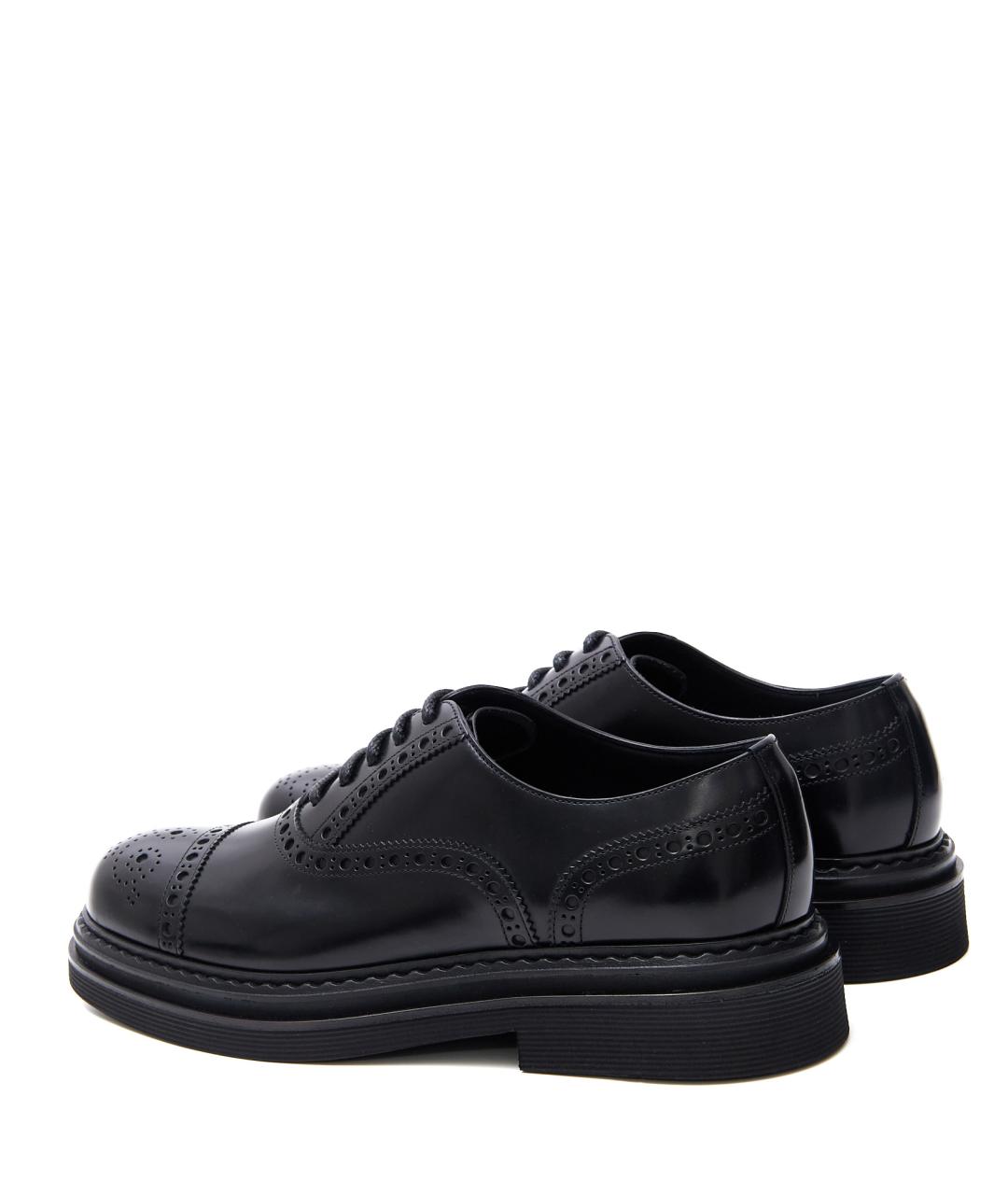 DOLCE&GABBANA Черные кожаные туфли, фото 3