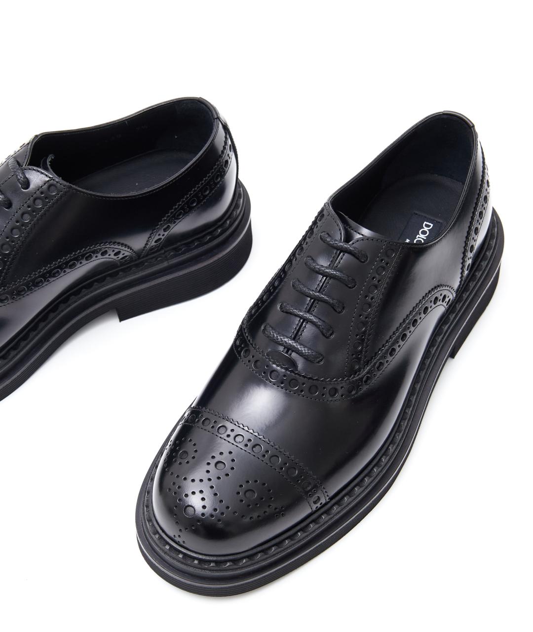 DOLCE&GABBANA Черные кожаные туфли, фото 5