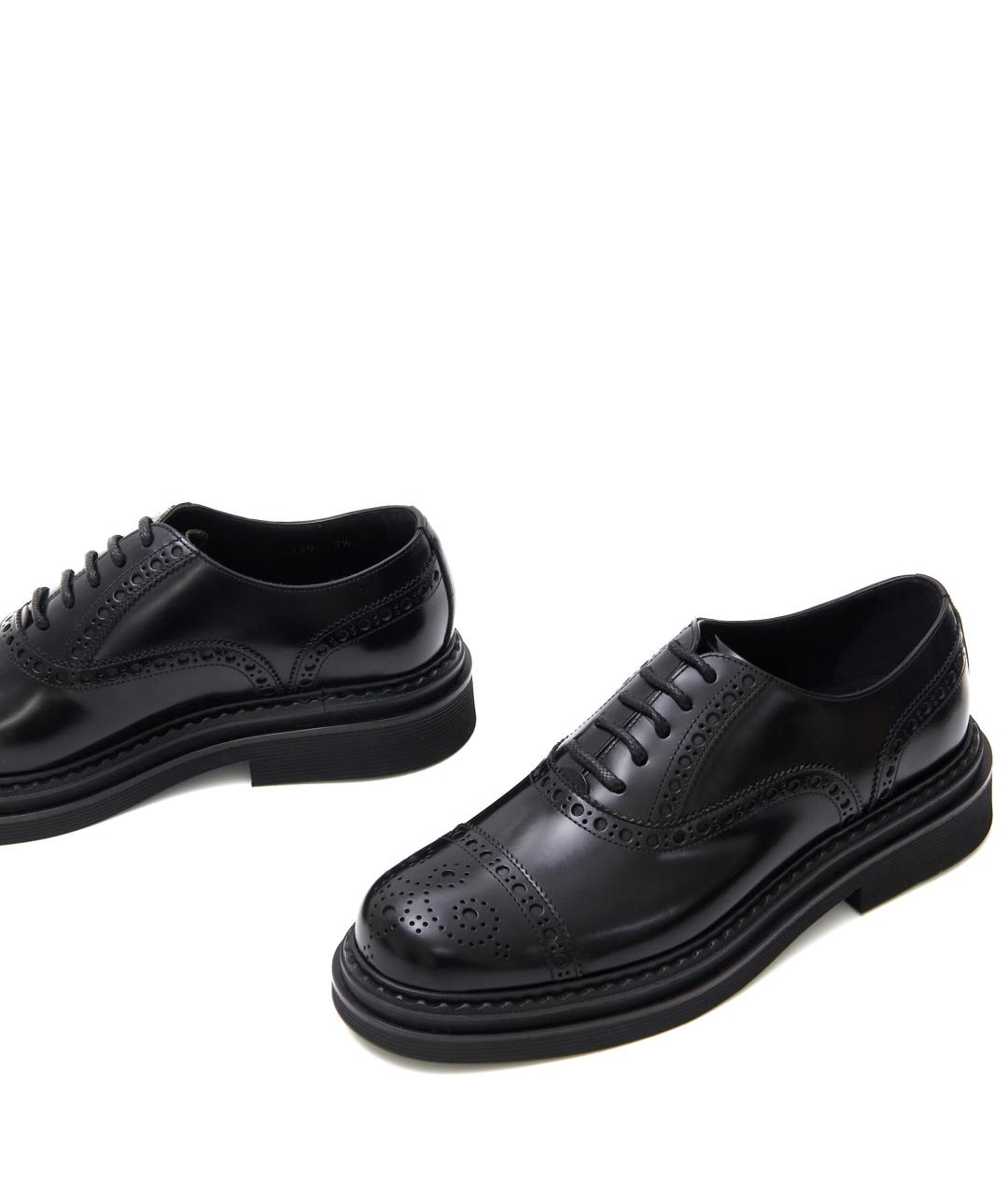 DOLCE&GABBANA Черные кожаные туфли, фото 4