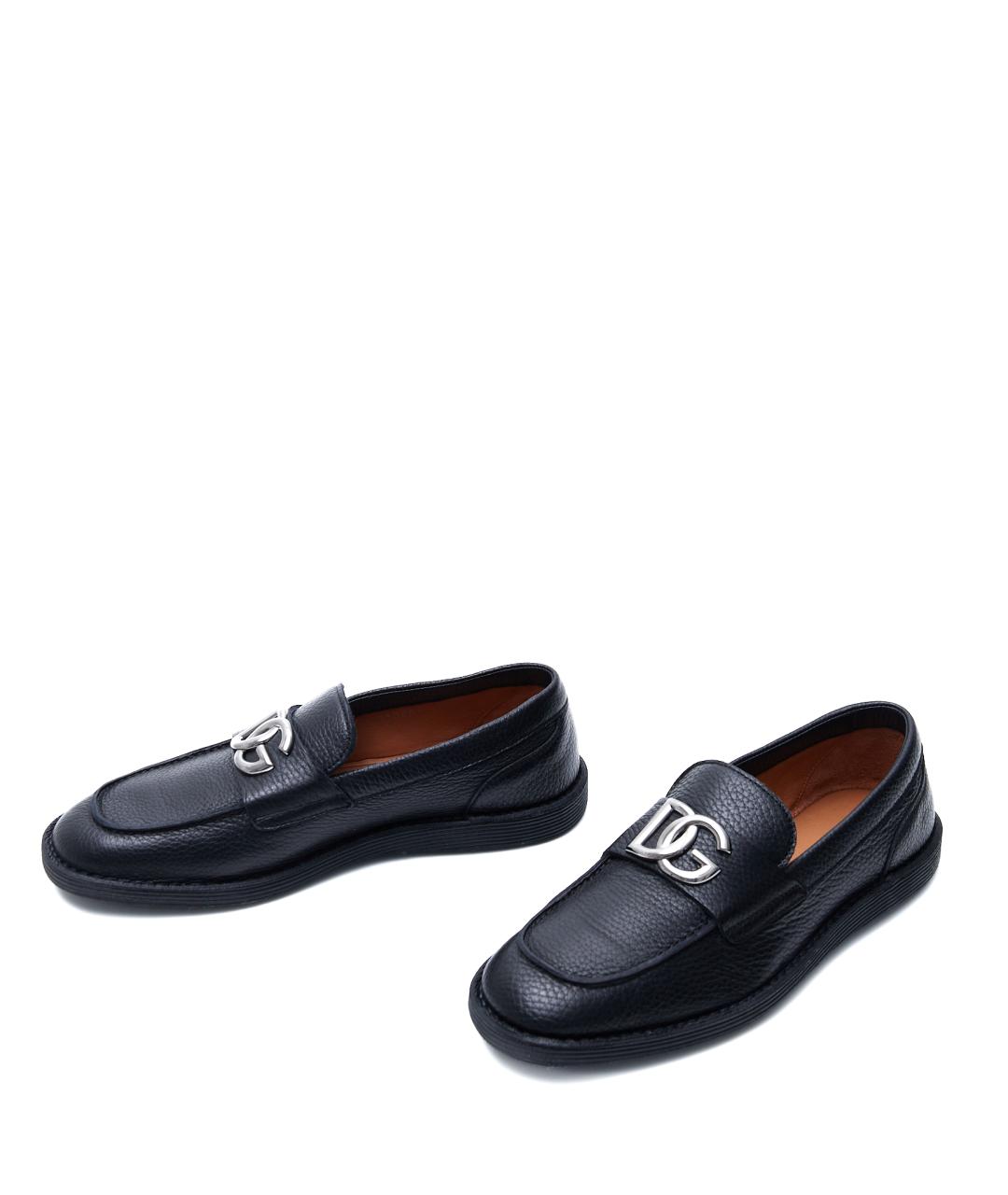 DOLCE&GABBANA Черные кожаные лоферы, фото 4