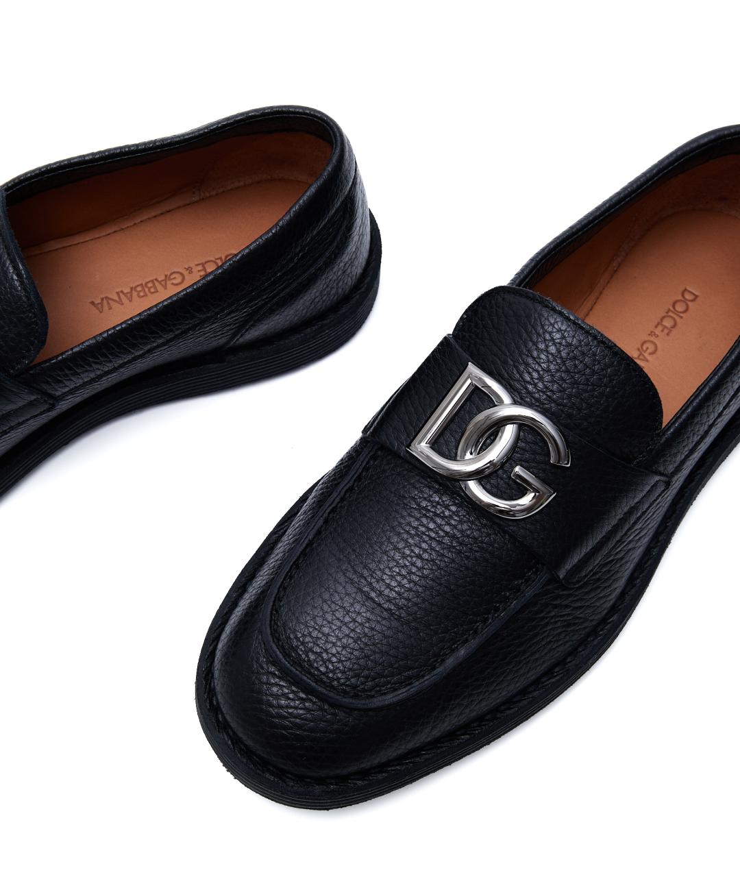 DOLCE&GABBANA Черные кожаные лоферы, фото 5