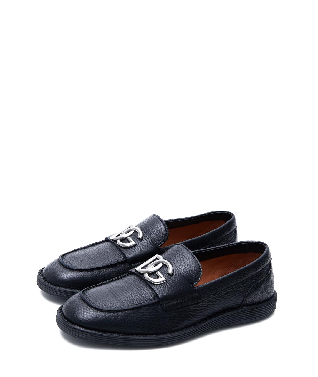 DOLCE&GABBANA Черные кожаные лоферы, фото 2
