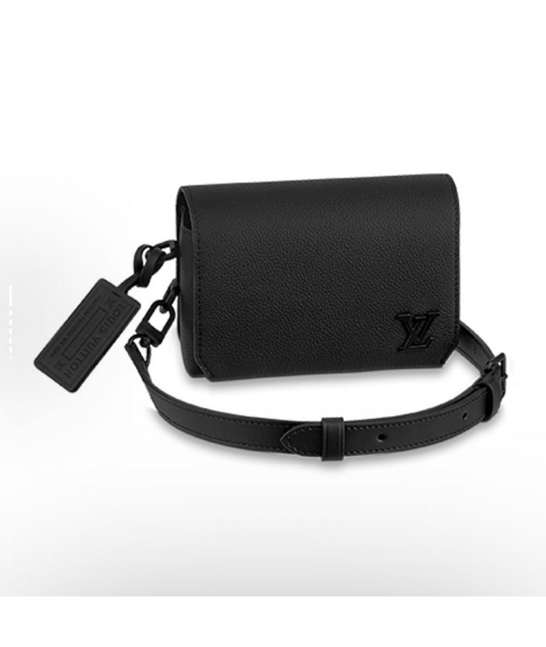 LOUIS VUITTON Черная кожаная сумка через плечо, фото 5