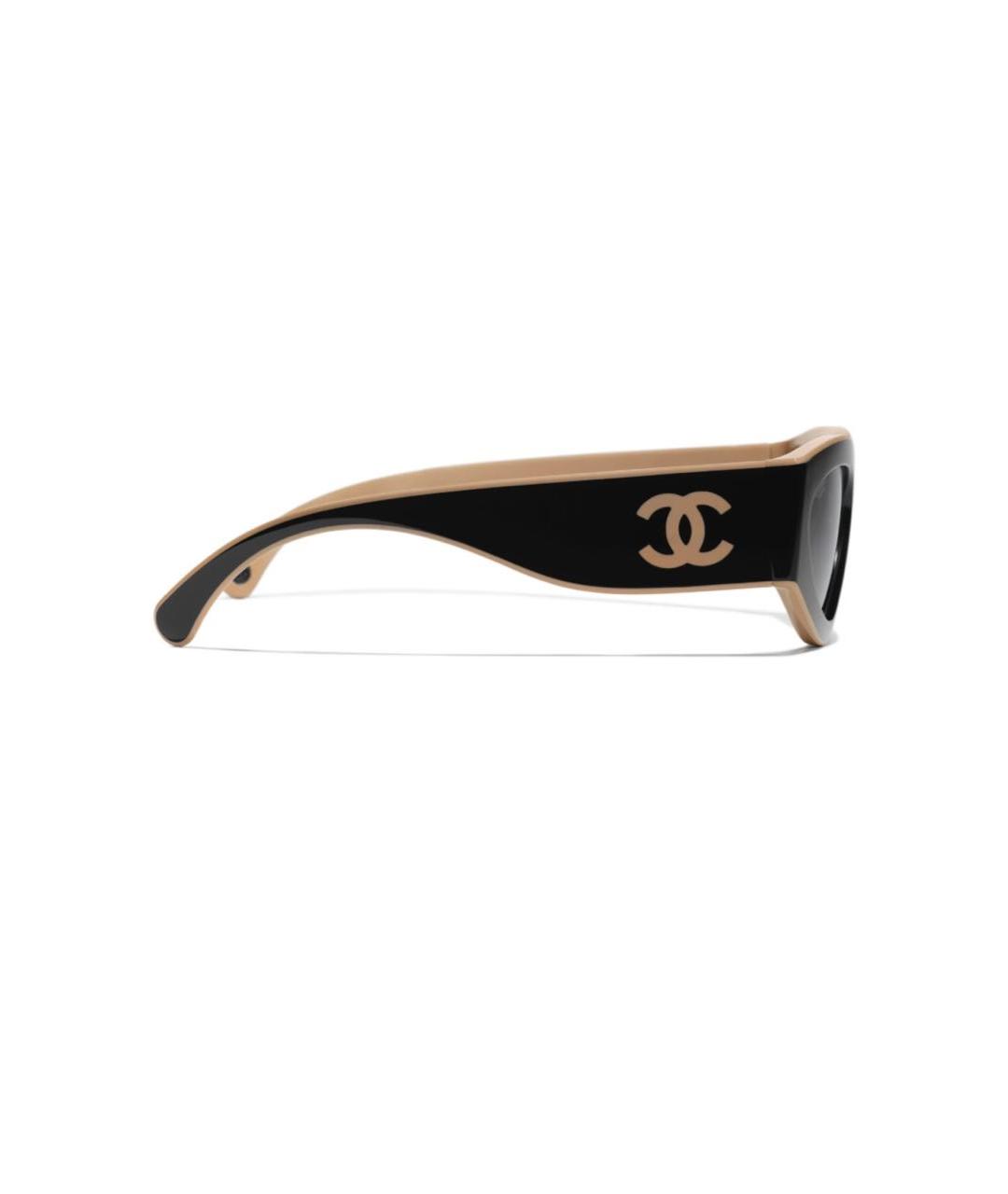 CHANEL Бежевые пластиковые солнцезащитные очки, фото 3