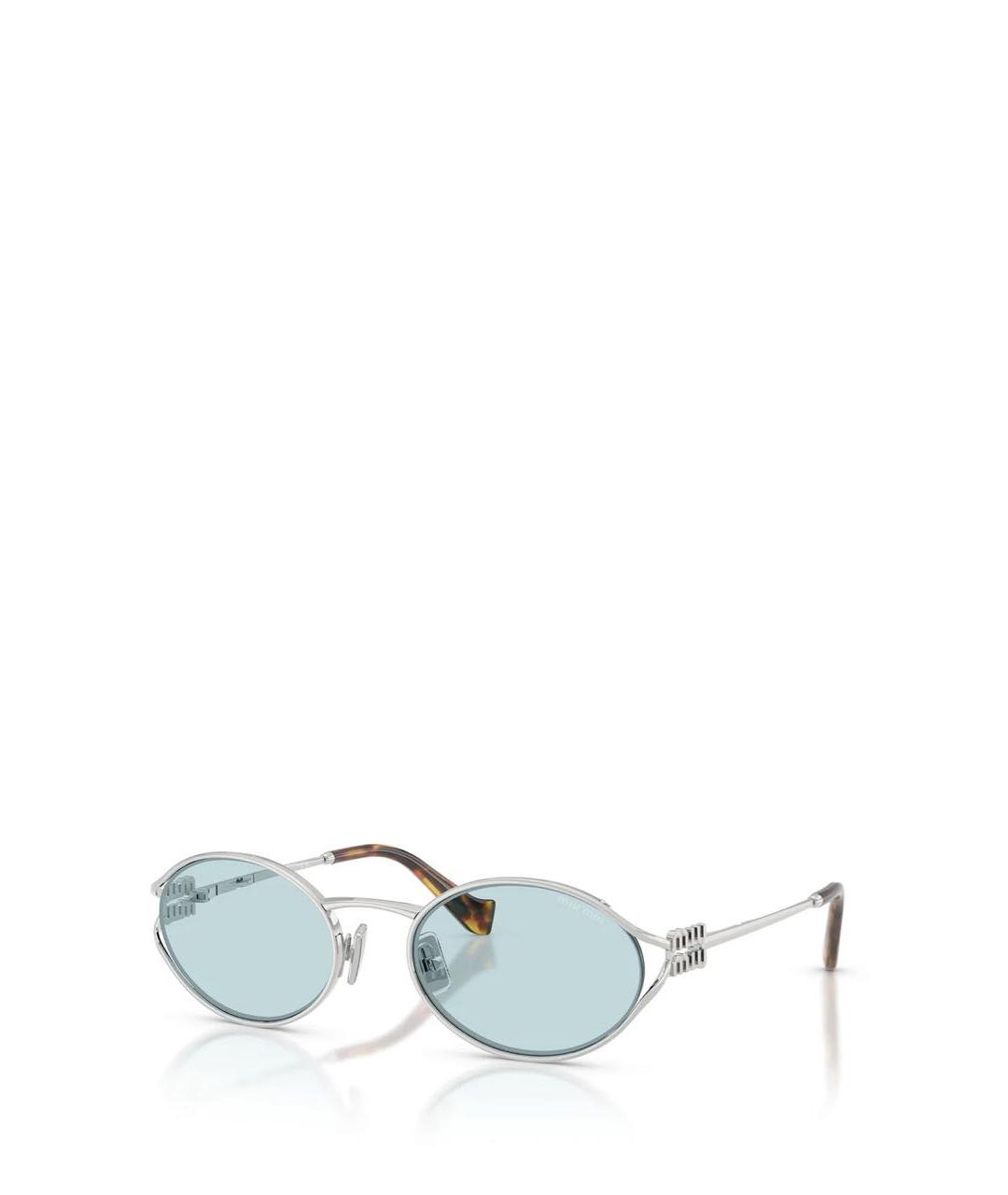 MIU MIU Серебряные металлические солнцезащитные очки, фото 4