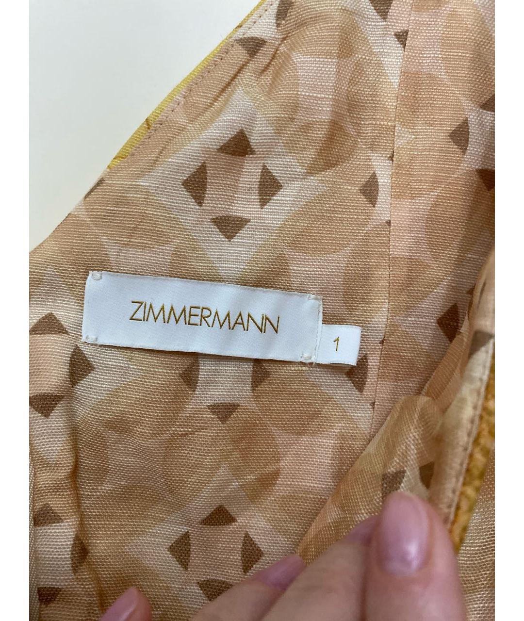 ZIMMERMANN Оранжевое льняное вечернее платье, фото 5