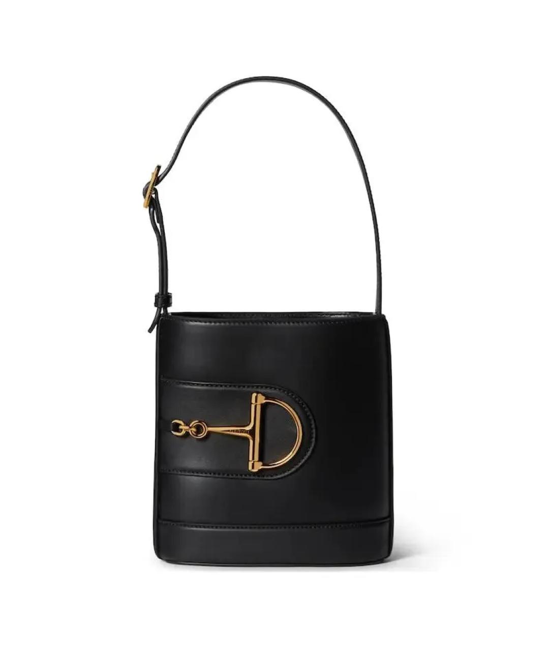 GUCCI Черная кожаная сумка тоут, фото 1