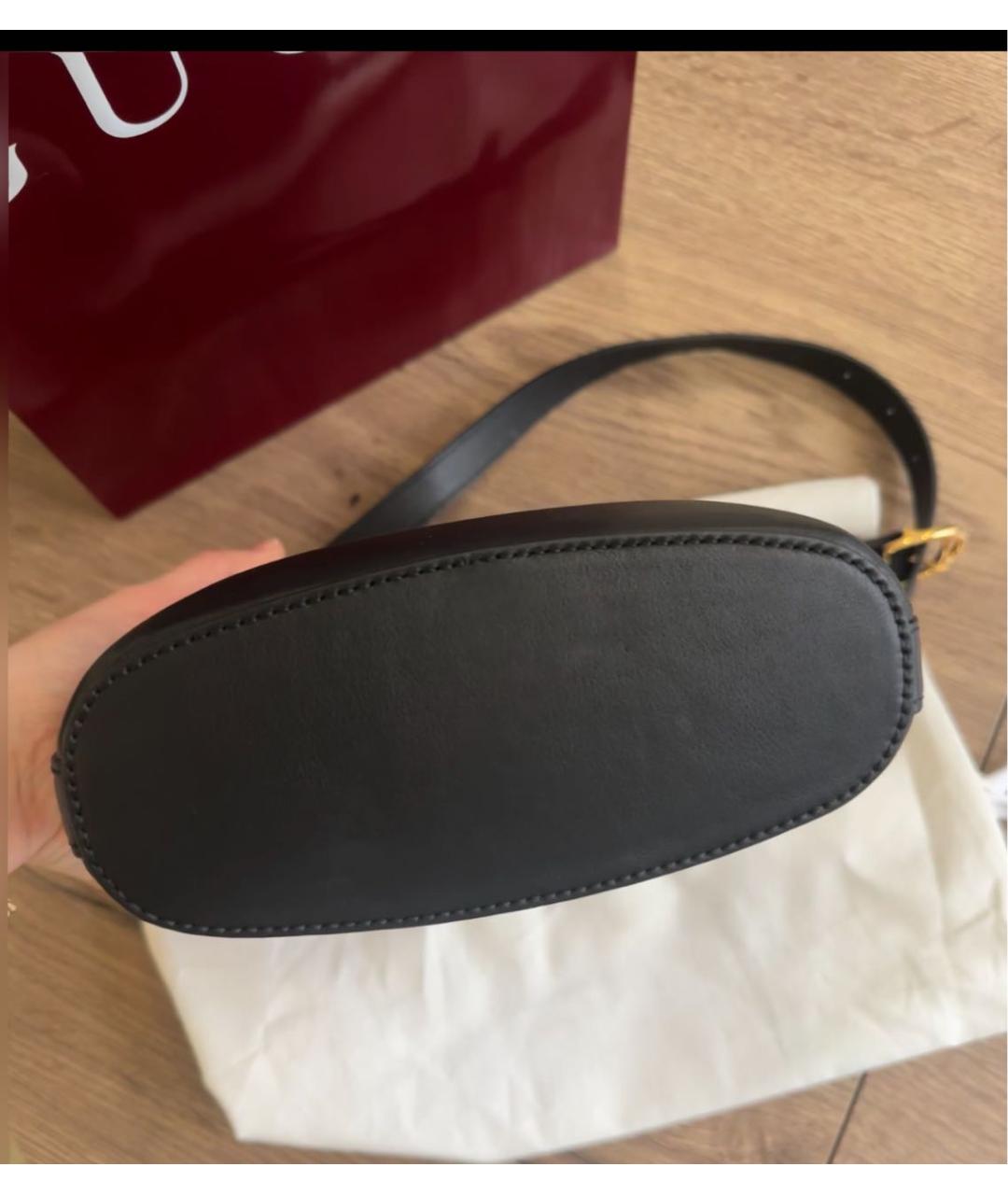 GUCCI Черная кожаная сумка тоут, фото 5