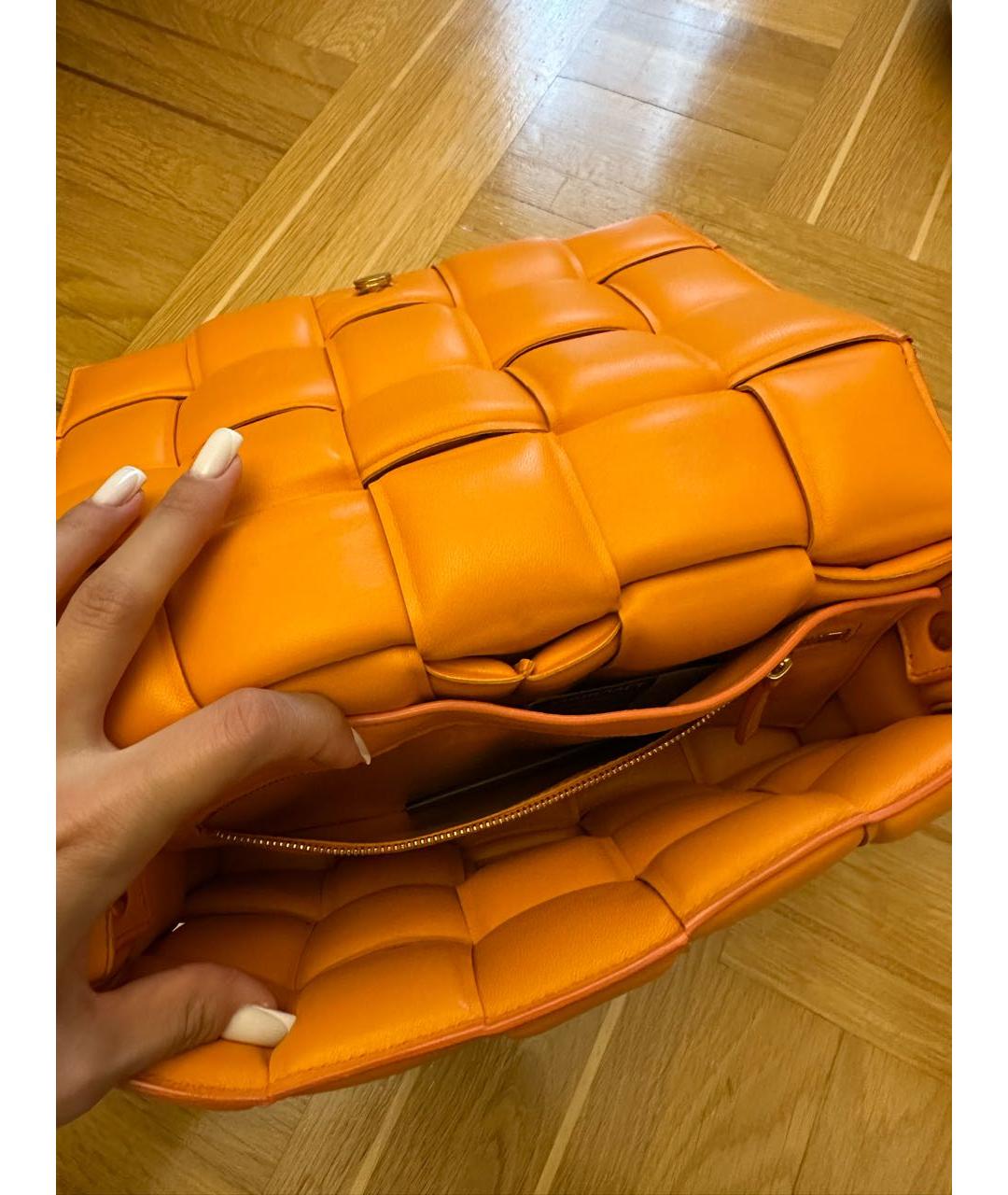 BOTTEGA VENETA Оранжевая кожаная сумка через плечо, фото 5