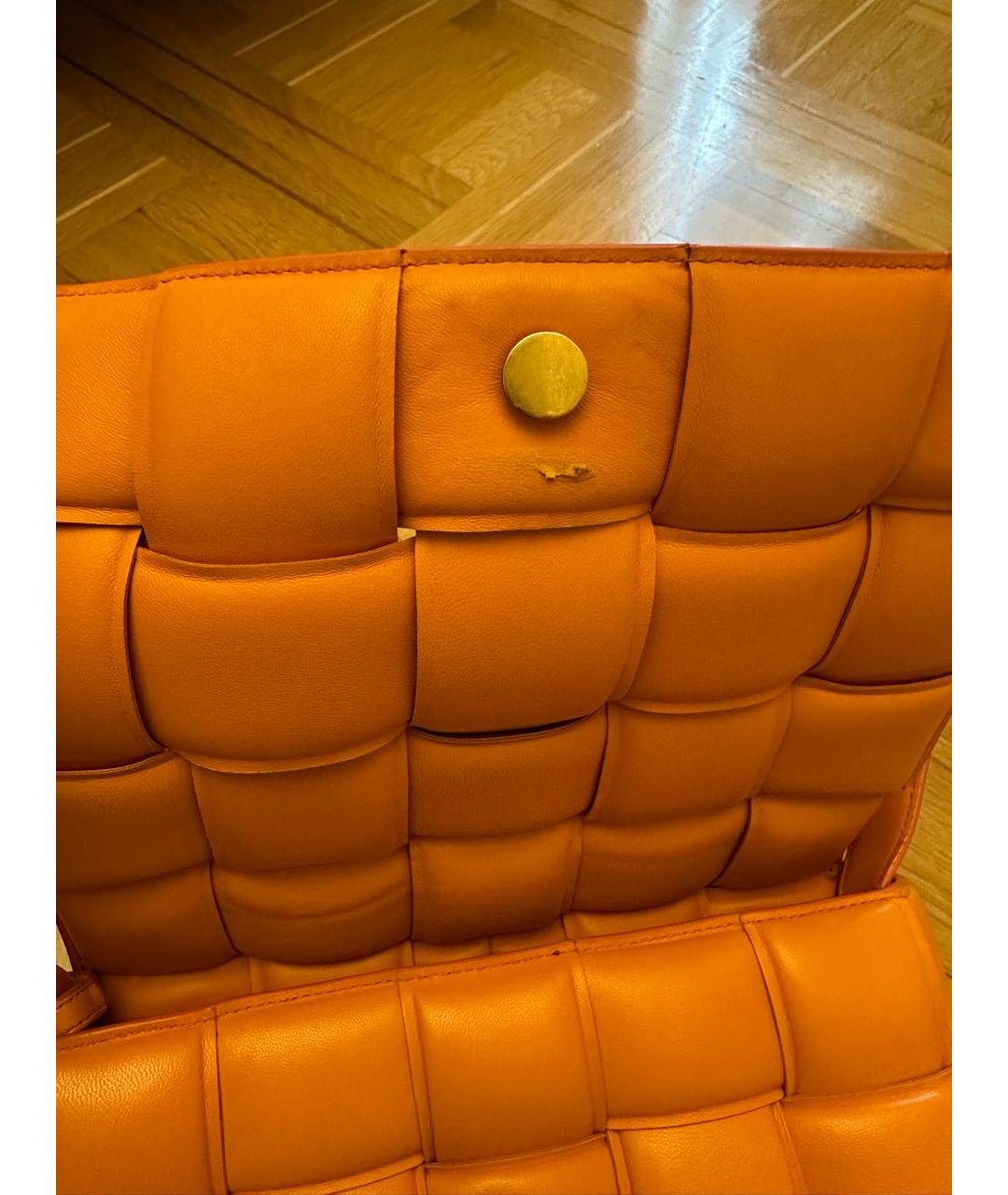 BOTTEGA VENETA Оранжевая кожаная сумка через плечо, фото 4