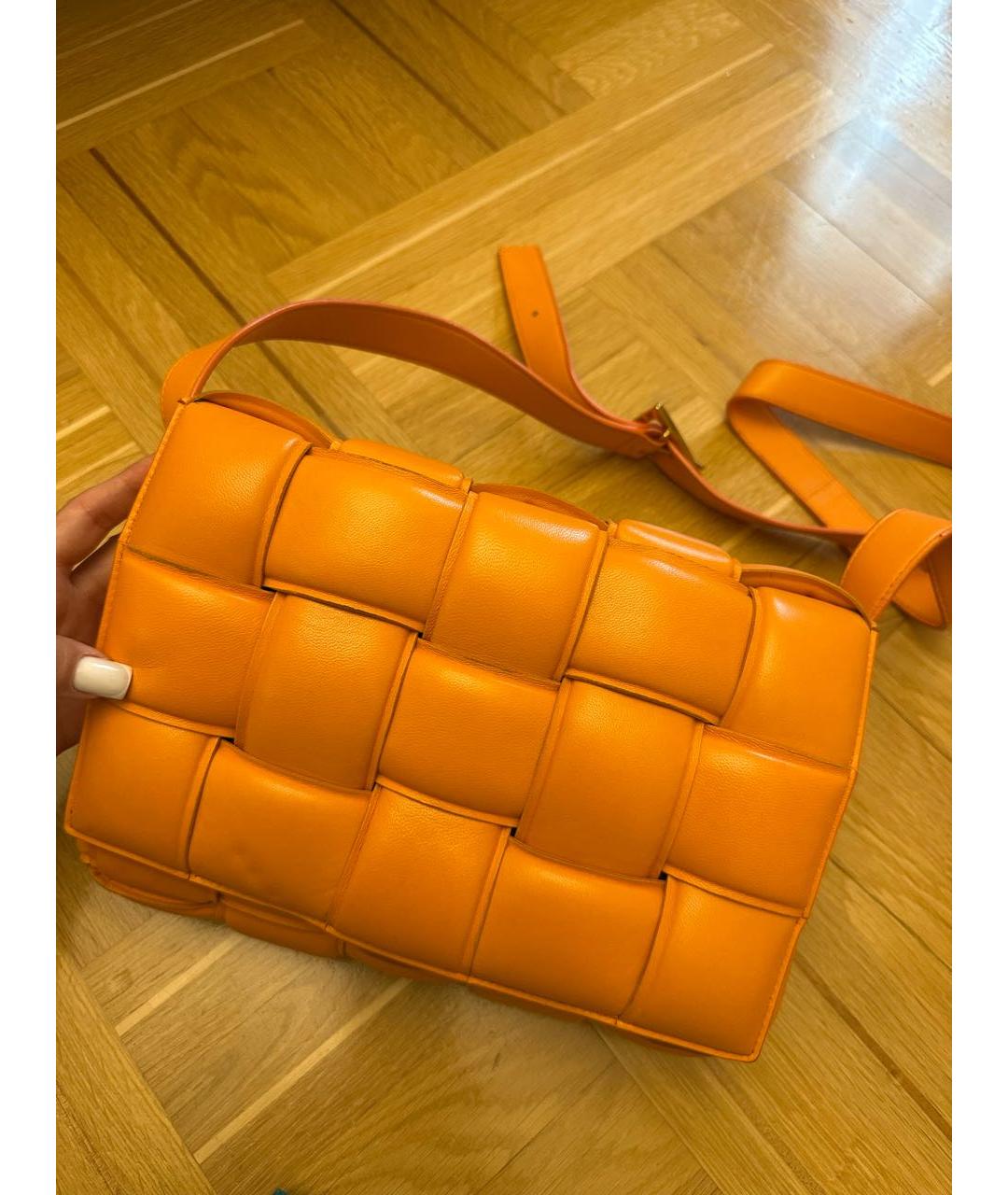 BOTTEGA VENETA Оранжевая кожаная сумка через плечо, фото 2