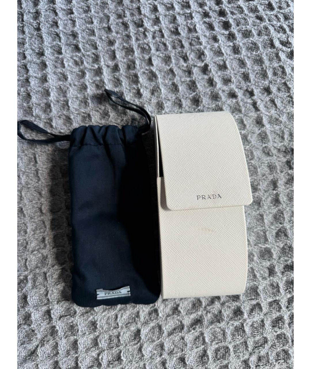 PRADA Белые пластиковые солнцезащитные очки, фото 4