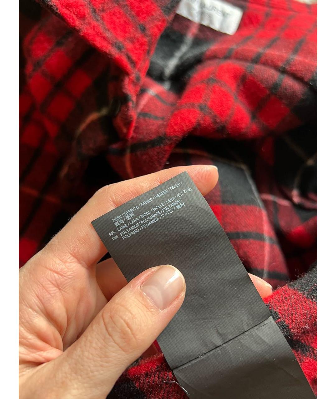 SAINT LAURENT Красная шерстяная рубашка, фото 6