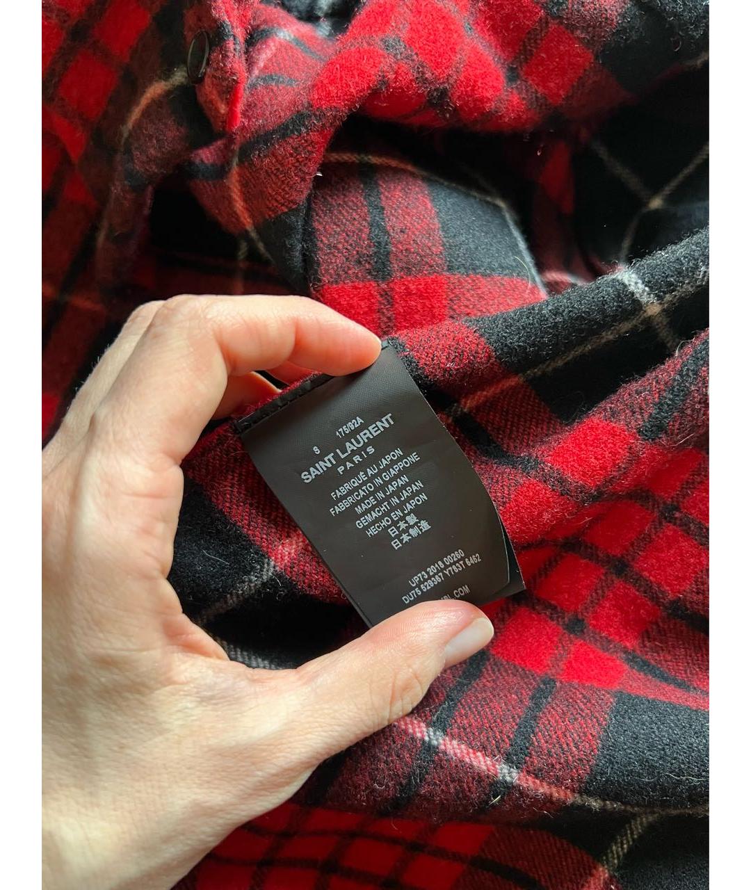 SAINT LAURENT Красная шерстяная рубашка, фото 5