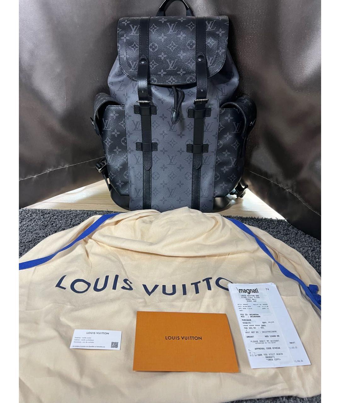 LOUIS VUITTON Антрацитовый рюкзак, фото 9