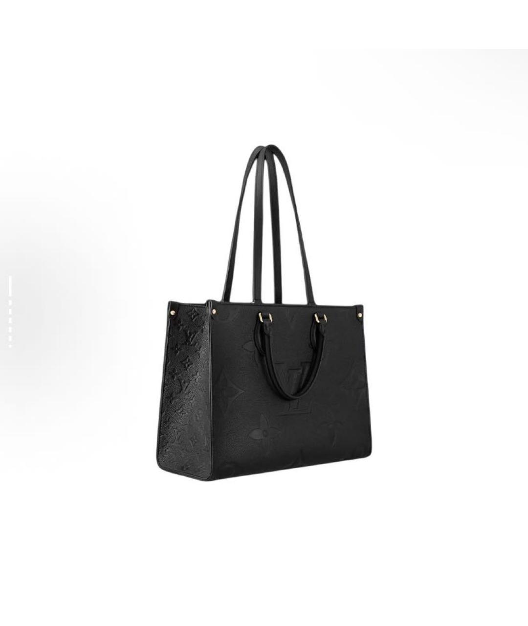 LOUIS VUITTON Черная кожаная сумка тоут, фото 2