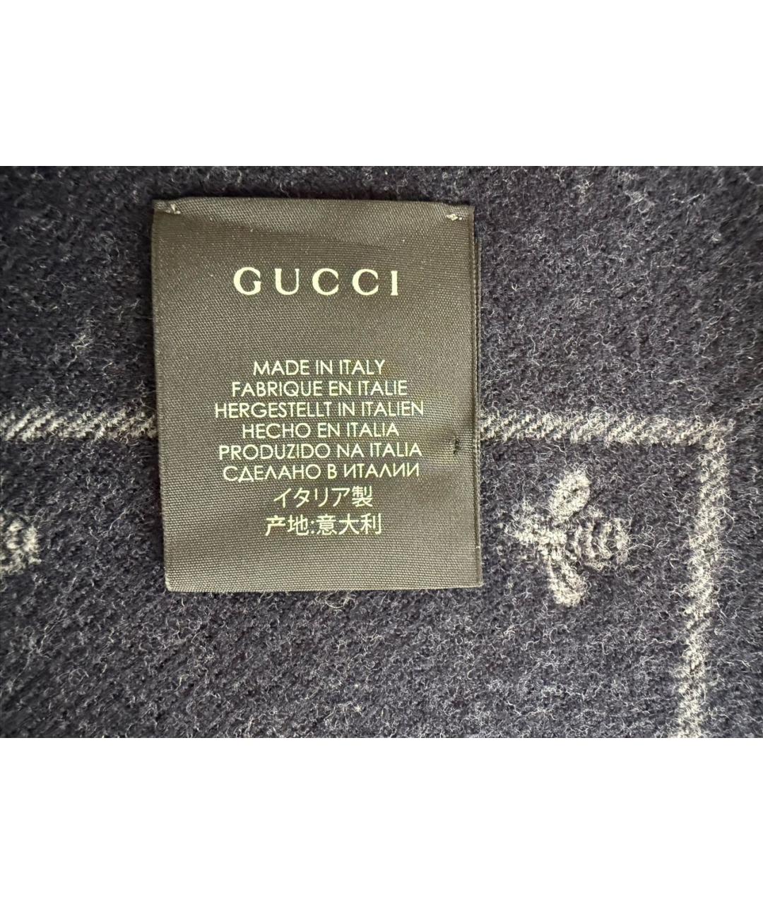 GUCCI Серый кашемировый шарф, фото 5