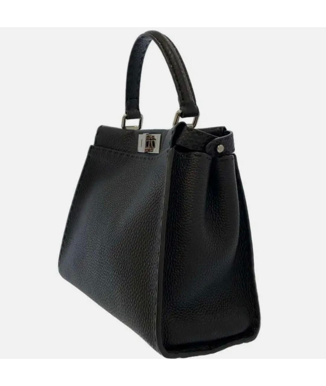 FENDI Черная кожаная сумка тоут, фото 2