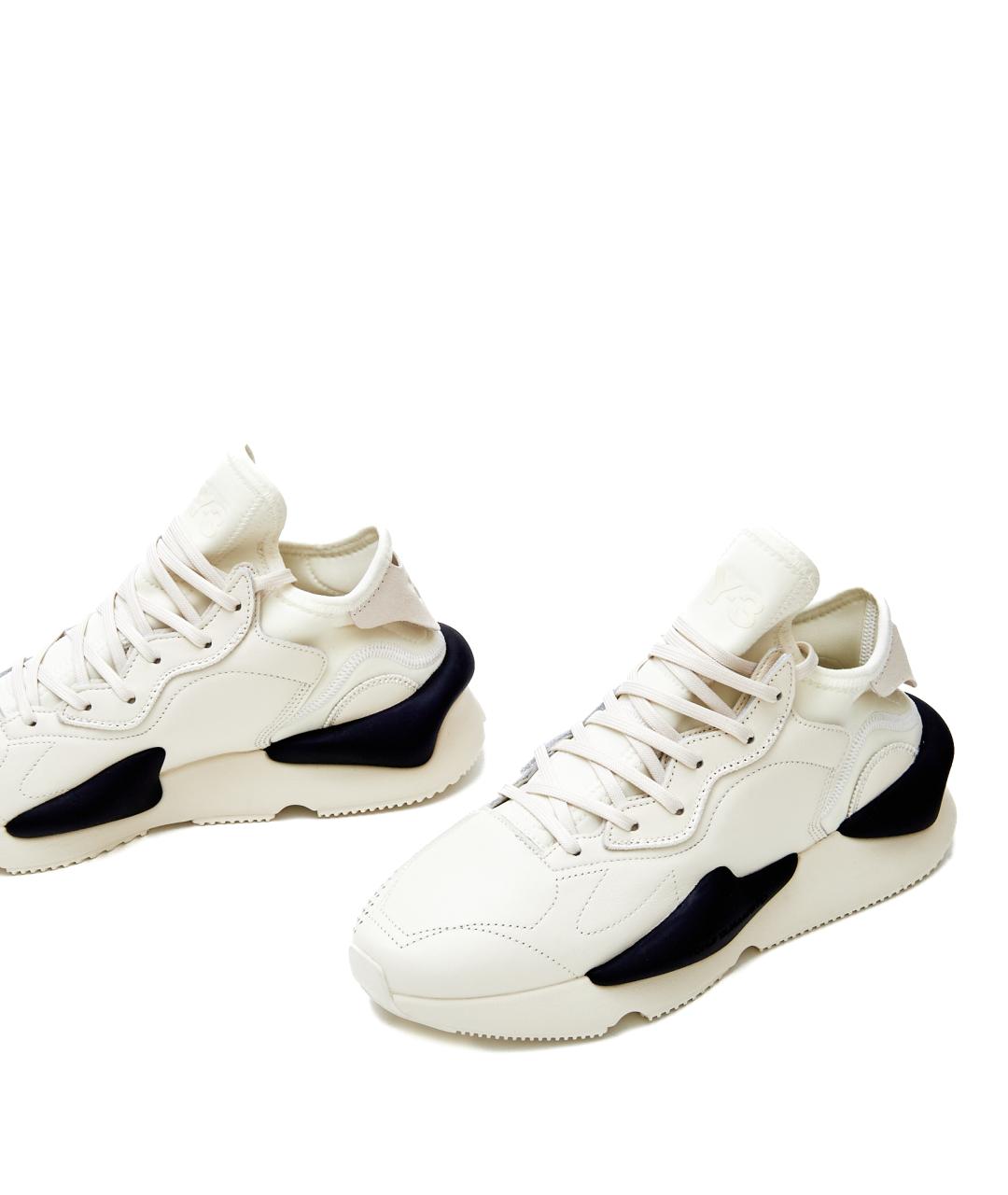 Y-3 Белые кожаные низкие кроссовки / кеды, фото 4