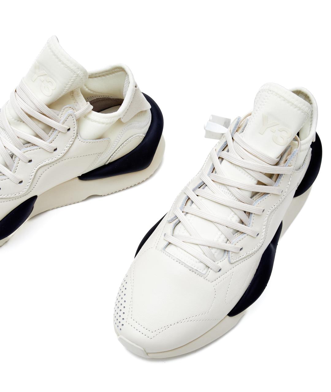 Y-3 Белые кожаные низкие кроссовки / кеды, фото 5