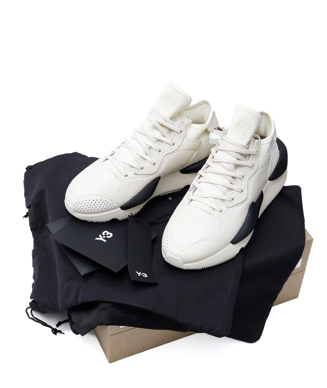 Y-3 Белые кожаные низкие кроссовки / кеды, фото 8
