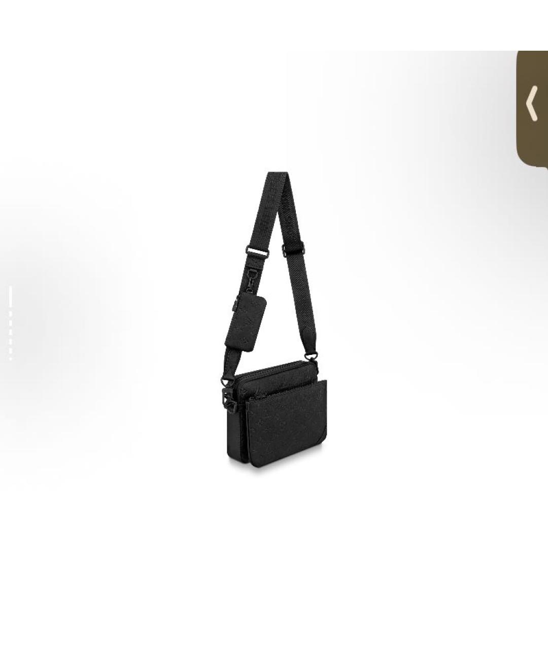 LOUIS VUITTON Черная кожаная сумка на плечо, фото 2