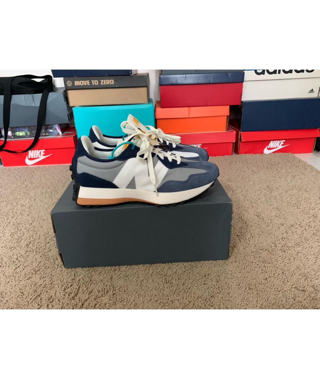 NEW BALANCE Темно-синие синтетические низкие кроссовки / кеды, фото 9