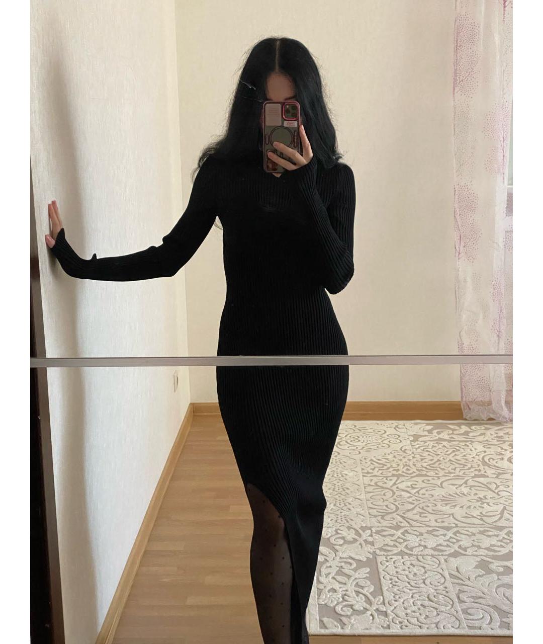 KHAITE Черное вискозное повседневное платье, фото 6