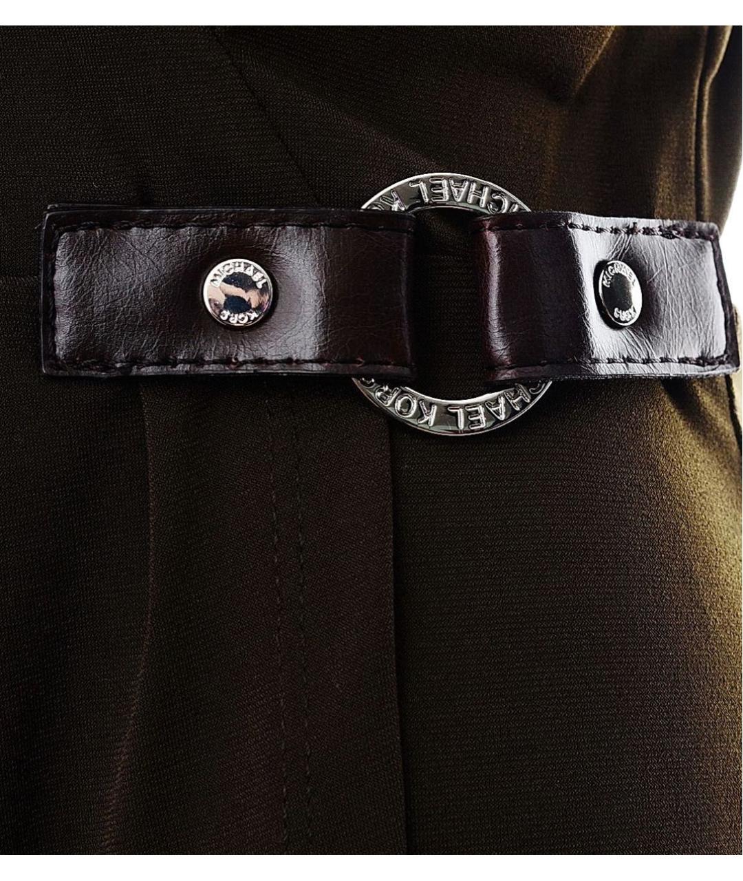 MICHAEL MICHAEL KORS Хаки полиэстеровое платье, фото 4