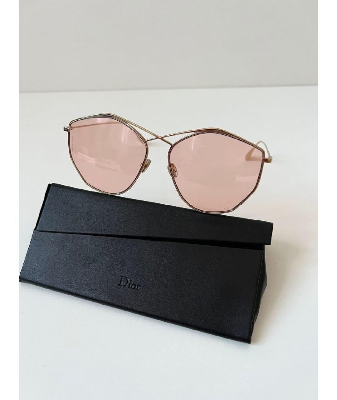 CHRISTIAN DIOR Золотые металлические солнцезащитные очки, фото 4