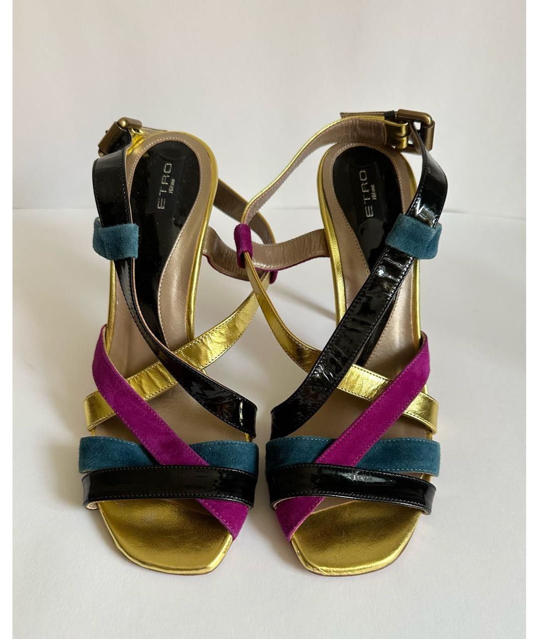 ETRO Мульти босоножки из лакированной кожи, фото 2
