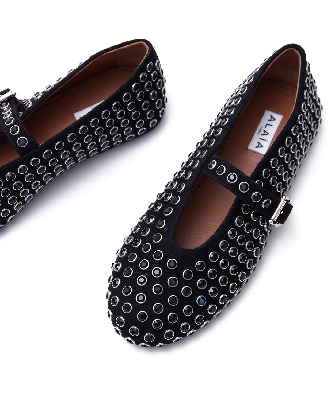 ALAIA Черные замшевые балетки, фото 5