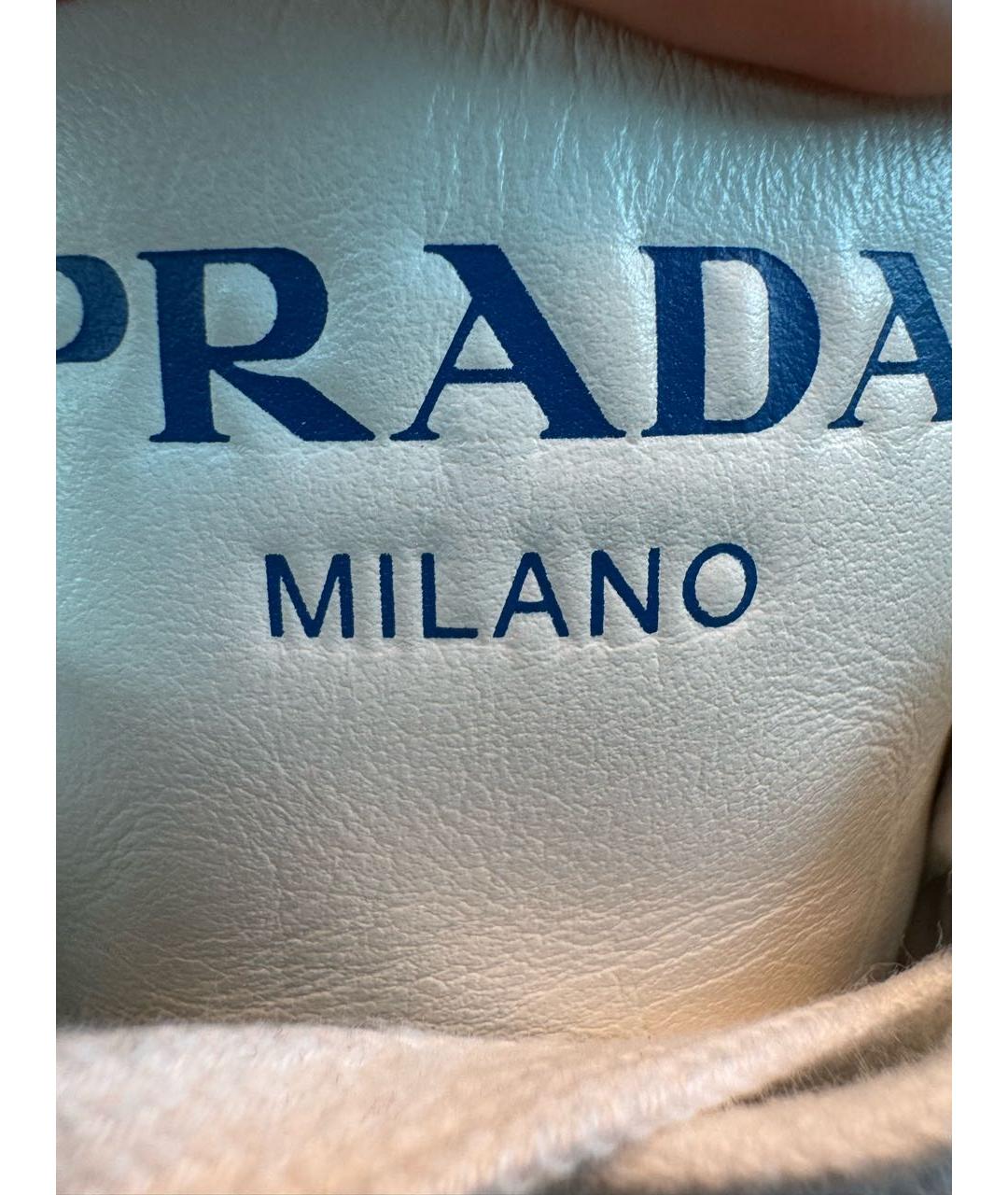 PRADA Белые кожаные кеды, фото 4