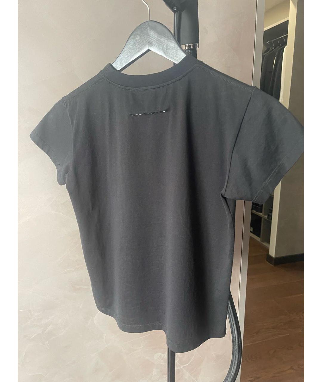 MM6 MAISON MARGIELA Черная хлопковая футболка, фото 2