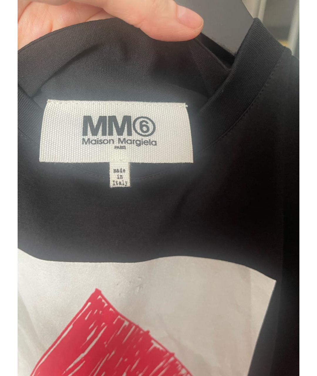 MM6 MAISON MARGIELA Черная хлопковая футболка, фото 3