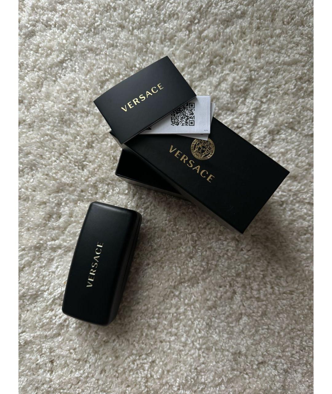 VERSACE Черные металлические солнцезащитные очки, фото 4