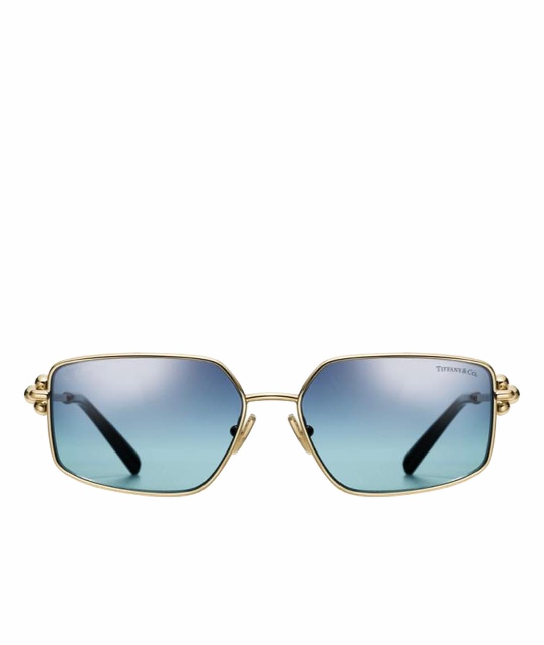 TIFFANY&CO Золотые металлические солнцезащитные очки, фото 1