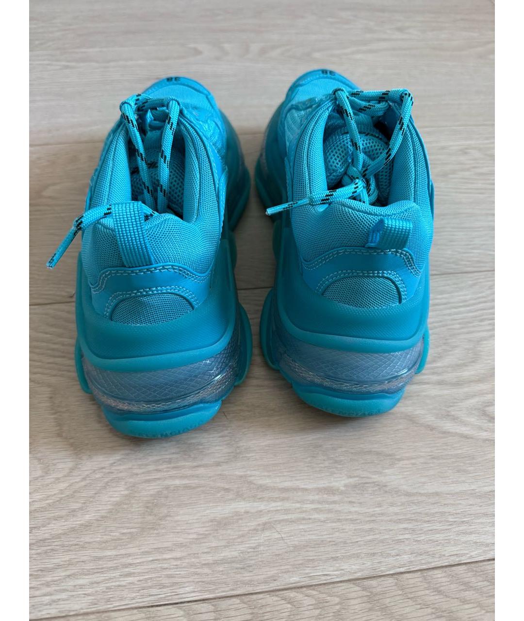 BALENCIAGA Бирюзовые текстильные кроссовки, фото 4