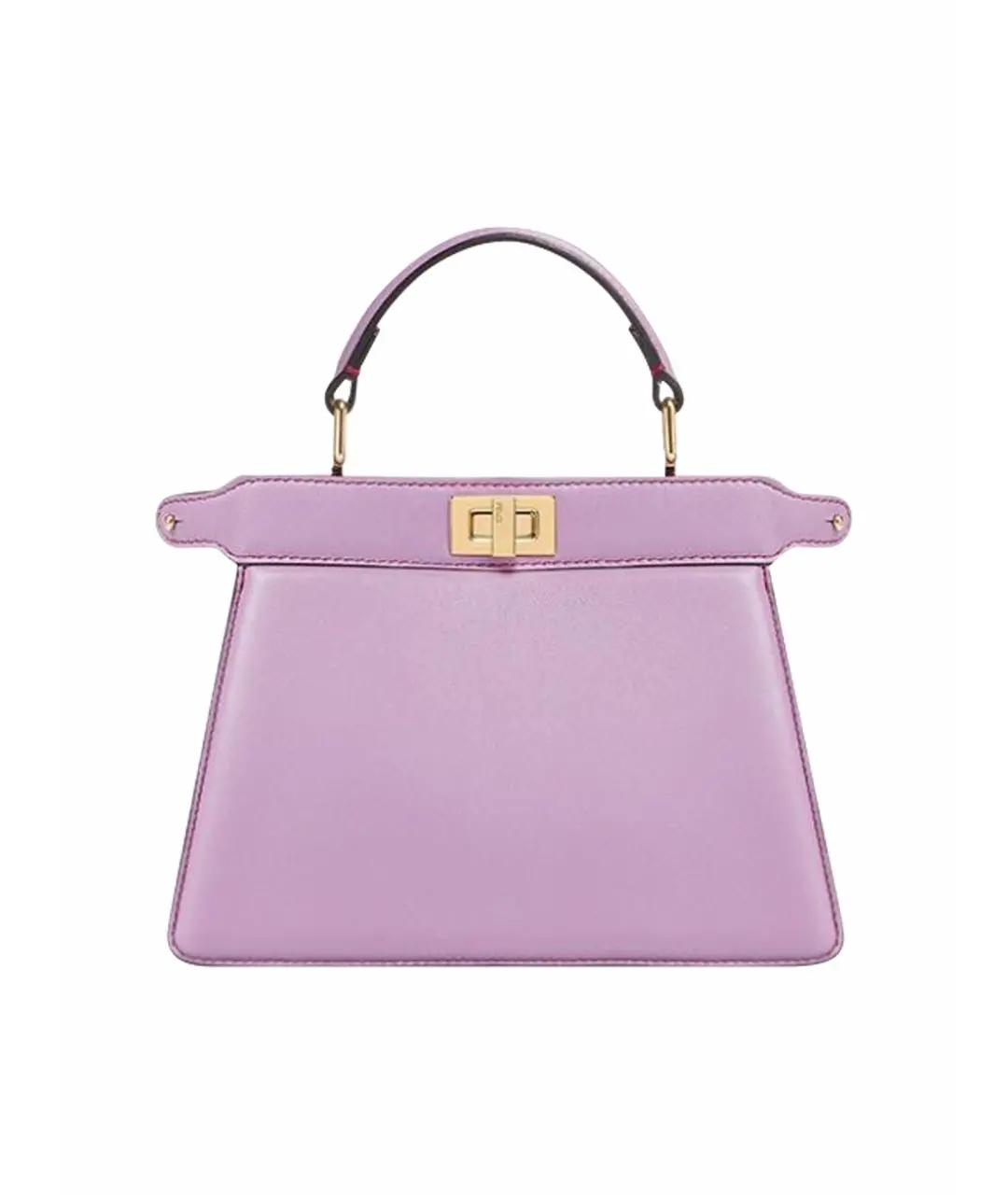 FENDI Фиолетовая кожаная сумка тоут, фото 1