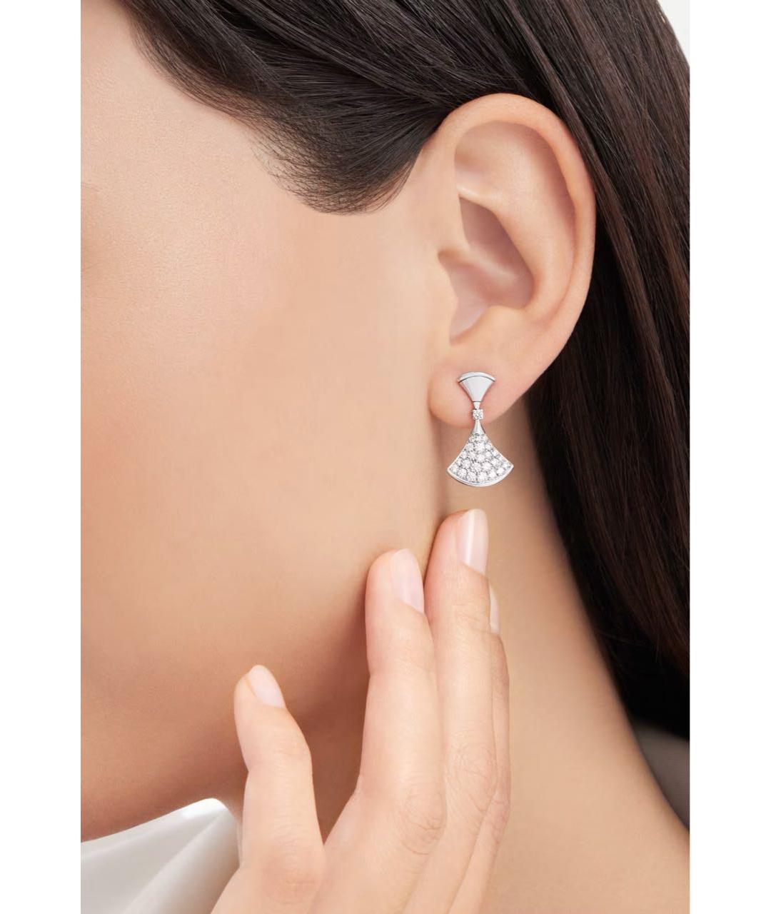 BVLGARI Серые серьги из белого золота, фото 4