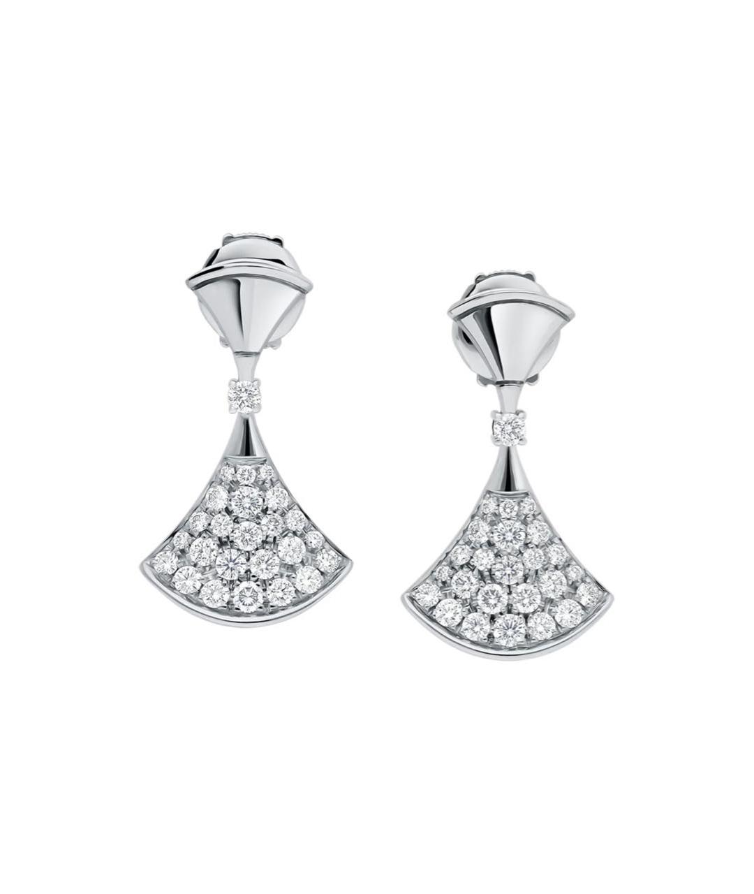 BVLGARI Серые серьги из белого золота, фото 1