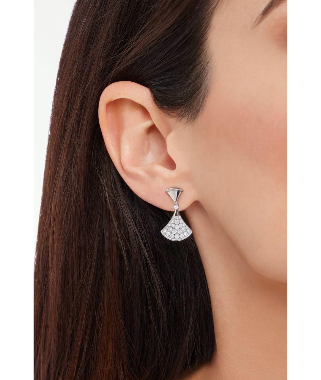 BVLGARI Серые серьги из белого золота, фото 3