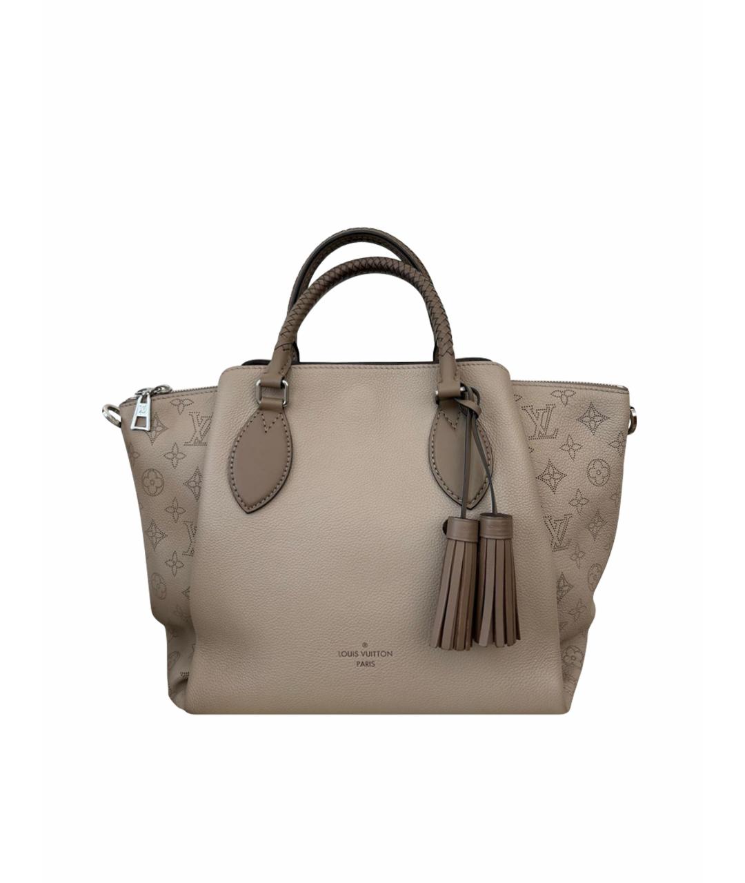 LOUIS VUITTON Бежевая кожаная сумка с короткими ручками, фото 1