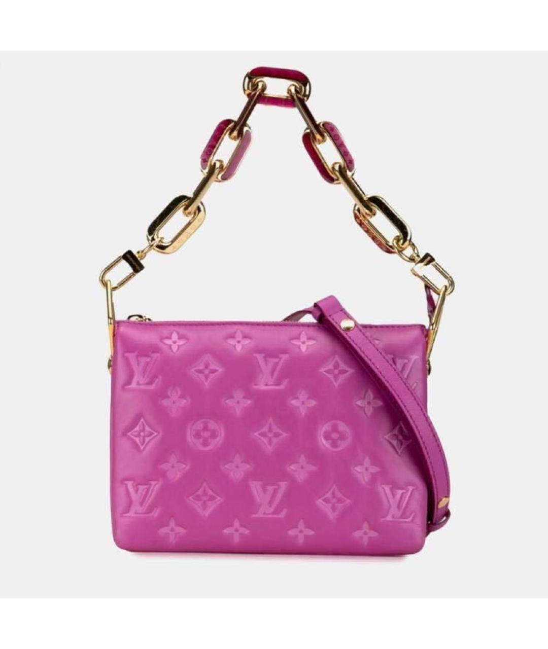 LOUIS VUITTON Фуксия кожаная сумка через плечо, фото 5